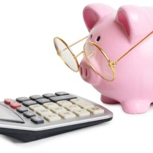 Piggybank and calculator - Kontoführungsgebühren
