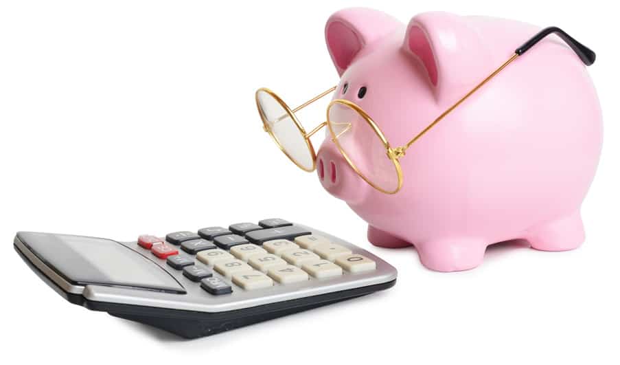 Piggybank and calculator - Kontoführungsgebühren