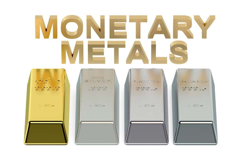 set of monetary metals ingots